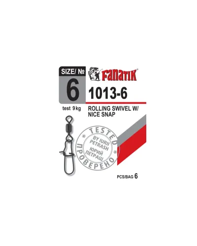 Застежка американка с вертлюгом Fanatik 1013 #6 9 кг