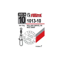 Застежка американка с вертлюгом Fanatik 1013 #10 8 кг