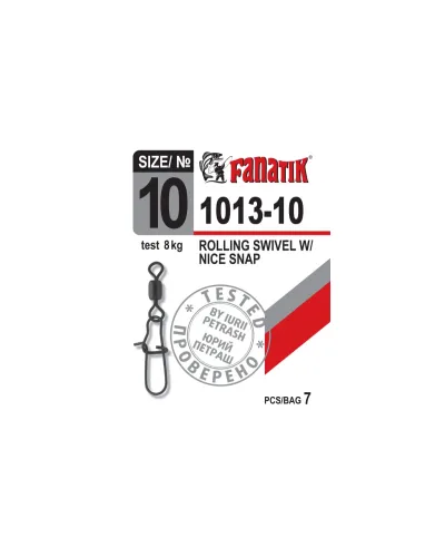 Застежка американка с вертлюгом Fanatik 1013 #10 8 кг