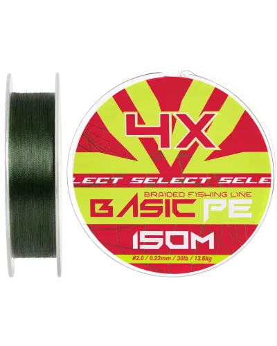 Шнур Select Basic PE 150m (темн-зел.) 0.22mm 30lb/13.6kg