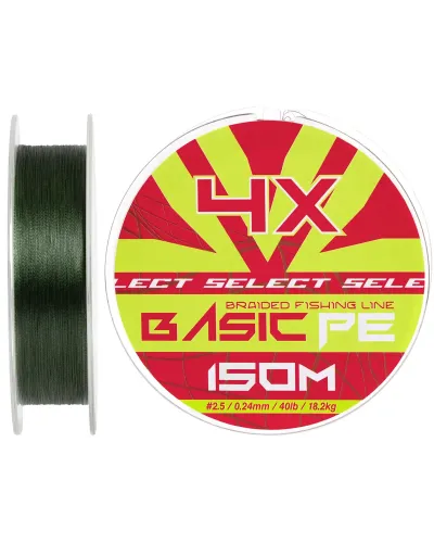 Шнур Select Basic PE 150m (темн-зел.) 0.24mm 40lb/18.2kg