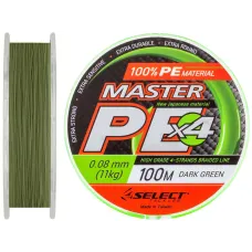 Шнур Select Master PE 100m 0.08mm 11кг темн.-зел.