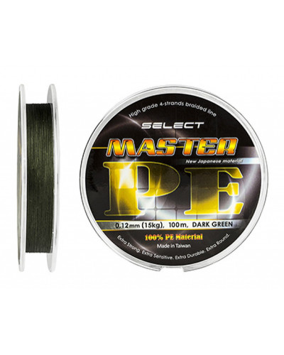 Шнур Select Master PE 100m 0.06mm 9 кг темн.-зел.