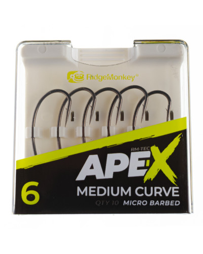 Крючок карповый RidgeMonkey Ape-X Medium Curve Barbed size 6