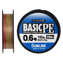 Шнур Sunline Basic PE 200m (Multi Color) #0.6/0.132mm 10lb/4.5kg