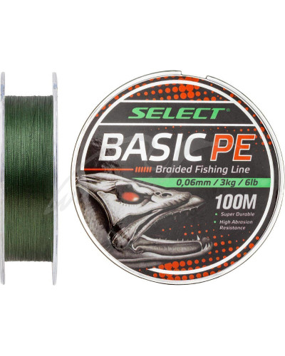Шнур Select Basic PE 100m (темн-зел.) 0.16mm 18LB/8.3kg