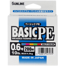 Шнур Sunline Basic PE 200m (Multi Color) #0.6/0.132mm 10lb/4.5kg
