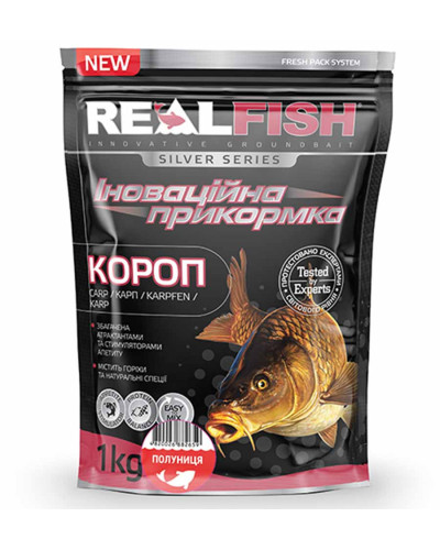 Прикормка RealFish "Короп Полуниця" 1kg