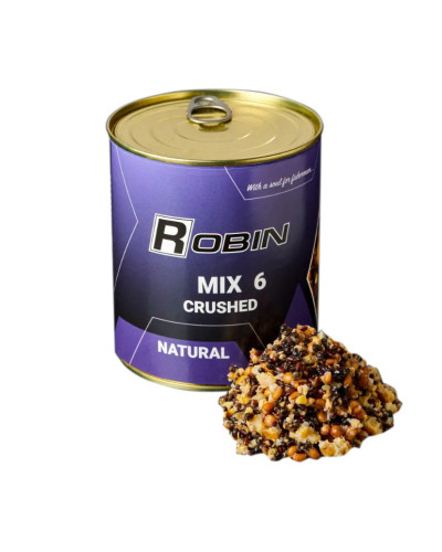 MIX-6 зерен подріблений ROBIN 900ml ж/б Натур