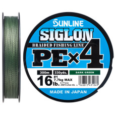 Шнур Sunline Siglon PE х4 150m (темн-зел.) #1.2/0.187mm 20lb/9.2kg