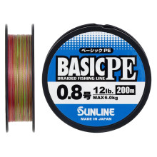 Шнур Sunline Basic PE 200m (Multi Color) #0.8/0.153mm 12lb/6kg