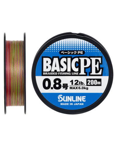 Шнур Sunline Basic PE 200m (Multi Color) #0.8/0.153mm 12lb/6kg