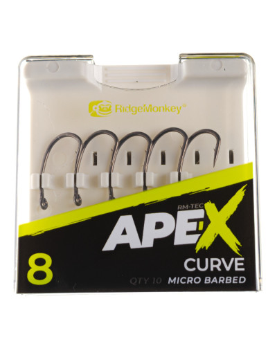 Крючок карповый RidgeMonkey Ape-X Curve Barbed size 8