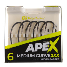 Крючок карповый RidgeMonkey Ape-X Medium Curve 2XX Barbed size 6