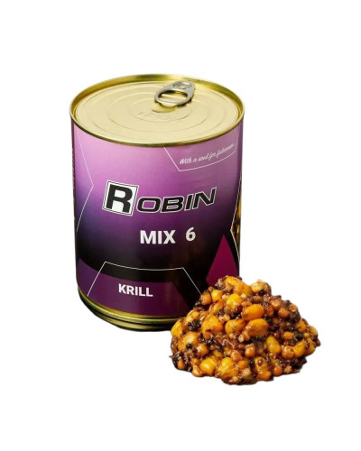 MIX-6 зерен Криль ROBIN 900 мл. ж/б