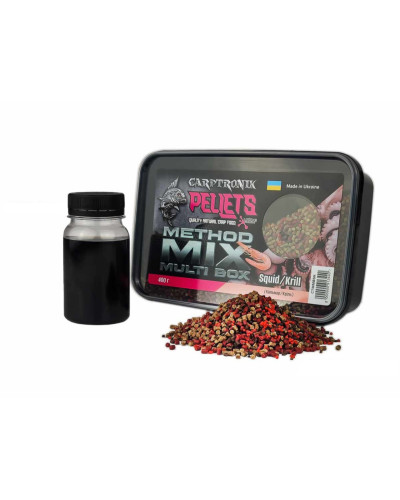 Пелетс Carptronik Method mix Multi Box, 400g (Ліквід Кальмар-криль 100g)