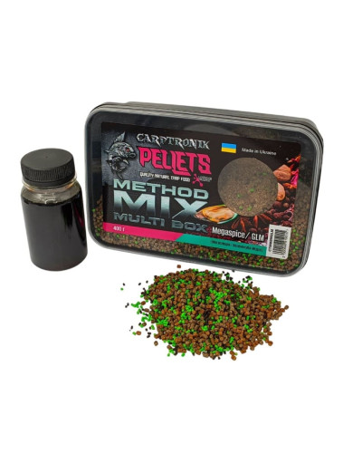 Пелетс Carptronik Method mix Multi Box, 400g (Ліквід Мегаспайс-GLM 100g)