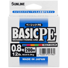 Шнур Sunline Basic PE 200m (Multi Color) #0.8/0.153mm 12lb/6kg