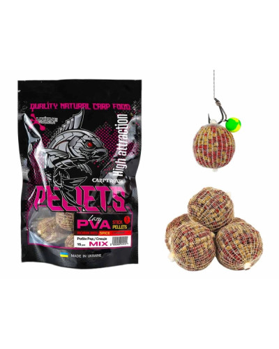Готовий ПВА стік Carptronik lazy PVA stick pellets Mix Robin red/Spice (Робін ред/спеції) 15шт