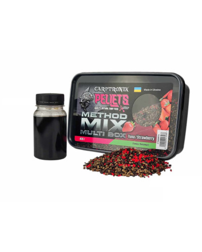 Пелетс Carptronik Method mix Multi Box, 400g (Ликвид Тунец-клубника 100g)