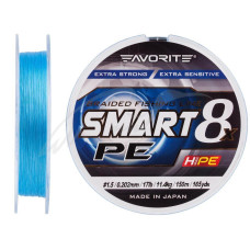 Шнур Favorite Smart PE 8x 150м (sky blue) #1.5/0.202mm 17lb/11.4kg