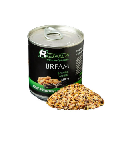 MIX-9 зерен ROBIN Лещ Арахис-Ваниль 200 ml. ж/б