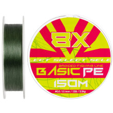 Шнур Select Basic PE 8X Green 150m #0.6/0.10mm 12lb/5.5kg
