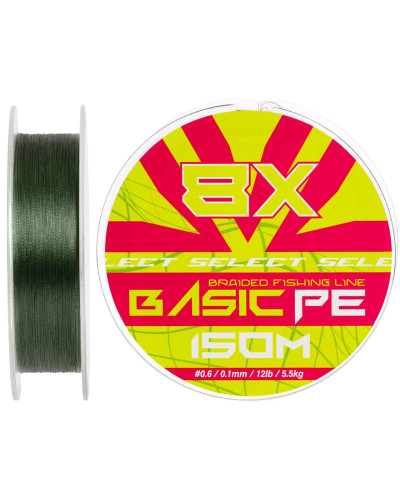 Шнур Select Basic PE 8X Green 150m #0.6/0.10mm 12lb/5.5kg