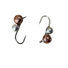 Мормишка вольфрам Мур-мілк.грань з вушком гачок.№ 18 0,4g Cuper+Silver (5шт\уп)