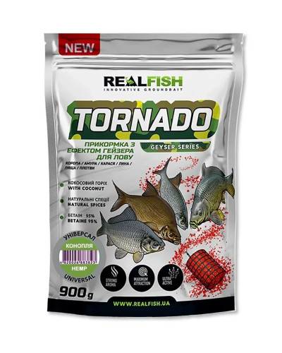 Прикормка RealFish TORNADO "Універсал конопля" 900g
