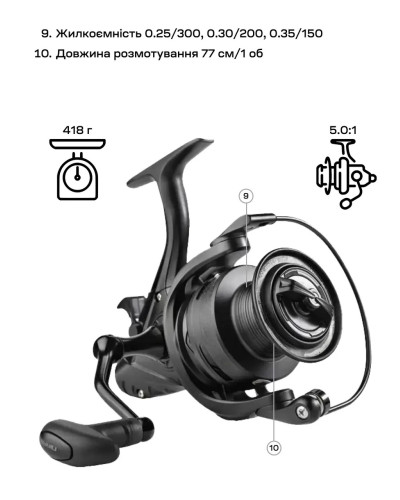 Котушка Brain Classic Carp Baitrunner 5000 4+1BB — фото 6