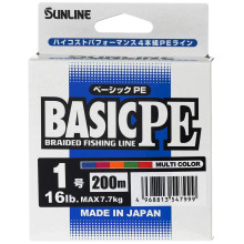 Шнур Sunline Basic PE 200m (Multi Color) #1.0/0.171mm 16lb/7.7kg