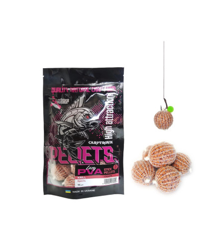 Готовий ПВА стік Carptronik lazy PVA stick pellets Krill (Криль) 15шт