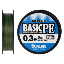 Шнур Sunline Basic PE 150m (Dark Green) #0.3/0.094mm 5lb/2.1kg