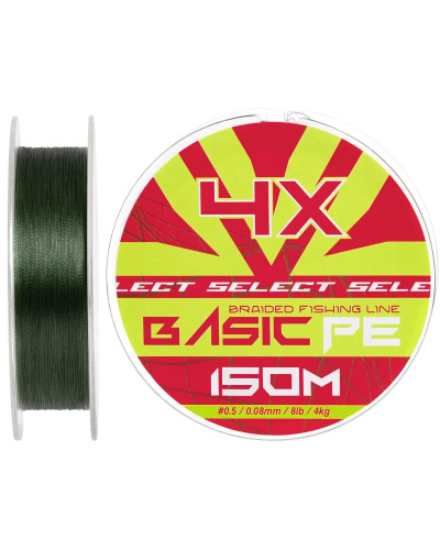 Шнур Select Basic PE 150m (темн-зел.) 0.08mm 8lb/4kg