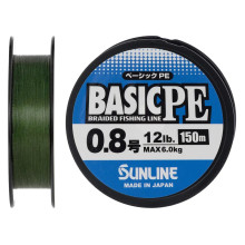 Шнур Sunline Basic PE 150m (Dark Green) #0.8/0.153mm 12lb/6kg