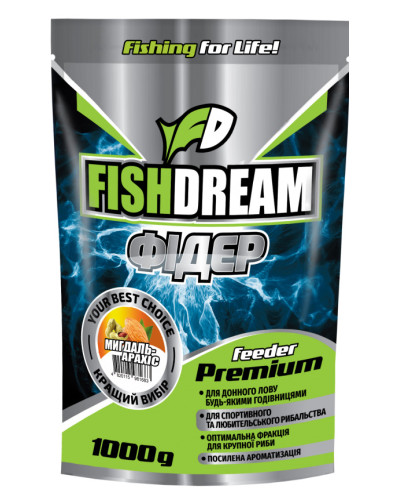 Прикормка Fish Dream Premium "Фідер Мигдаль-Арахіс" 1kg