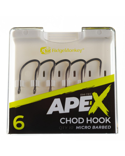 Крючок карповый RidgeMonkey Ape-X Chod Barbed size 6