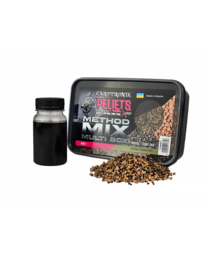 Пелетс Carptronik Method mix Multi Box, 400g (Ликвид Конопля-тигровый орех 100g)