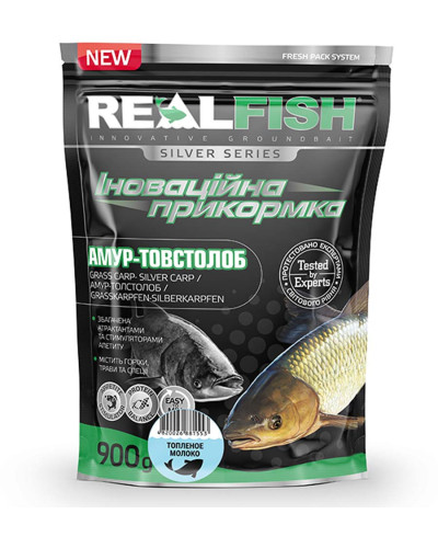 Прикормка RealFish Толстолоб "топлёное молоко" 900g