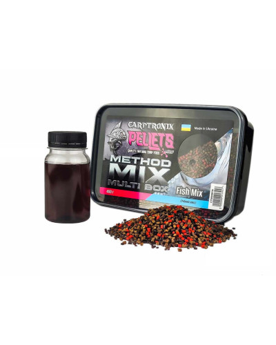 Пелетс Carptronik Method mix Multi Box, 400g (Ликвид Рыбный микс 100g)