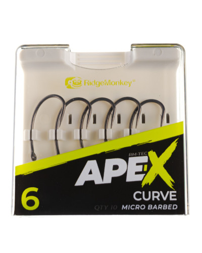 Крючок карповый RidgeMonkey Ape-X Curve Barbed size 6