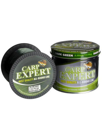 Волосінь коропова Carp Expert 0.30 mm DARK GREEN 1000+200 м