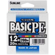 Шнур Sunline Basic PE 200m (Multi Color) #1.2/0.187mm 20lb/9.2kg