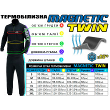 Термобельё MAGNETIC TWIN второй слой микродайвинг на флисе (до -25°С) S