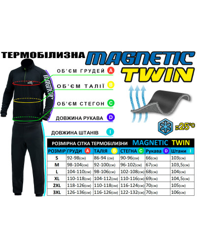Термобілизна MAGNETIC TWIN другий шар мікродайвінг на флісі (до -25°С) S — фото 4