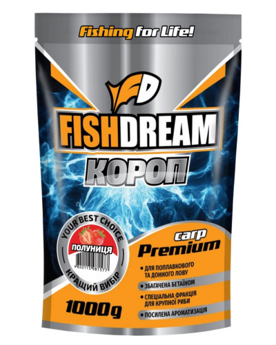 Прикормка Fish Dream Premium "Короп полуниця" 1kg