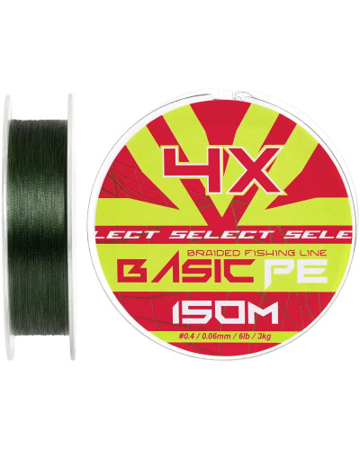 Шнур Select Basic PE 150m (темн-зел.) 0.06mm 6lb/3kg