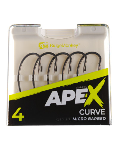 Крючок карповый RidgeMonkey Ape-X Curve Barbed size 4