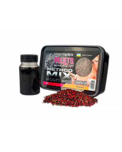 Пелетс Carptronik Method mix Multi Box, 400g (Ліквід Золотий кріль 100g)
